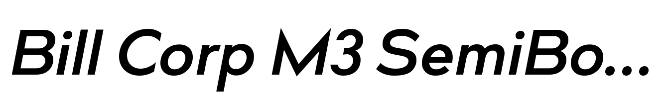 Bill Corp M3 SemiBold Italic